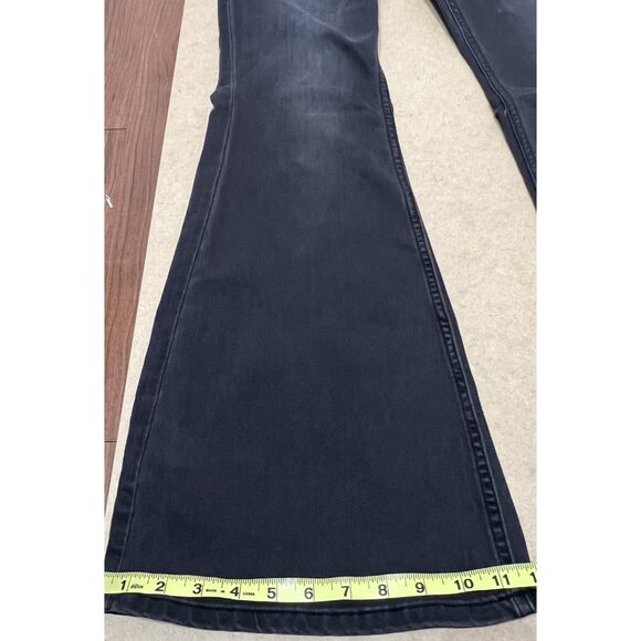 We The Free People Size 31 Flare Jeans Black Stretch Pull On - Picture 7 of 13